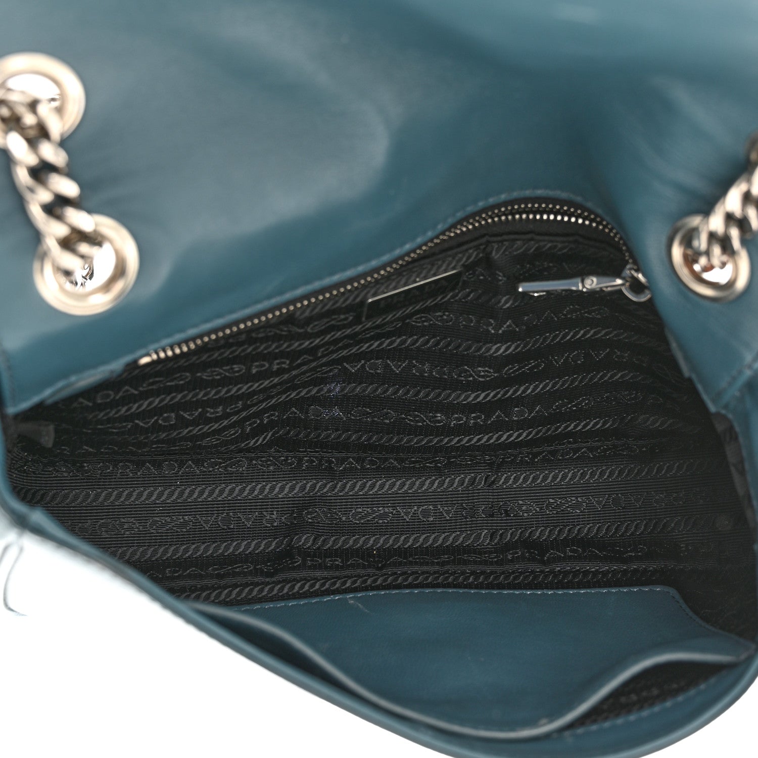 Prada Saffiano Soft Calfskin Chain Crossbody Bag Ottanio 5 of 14