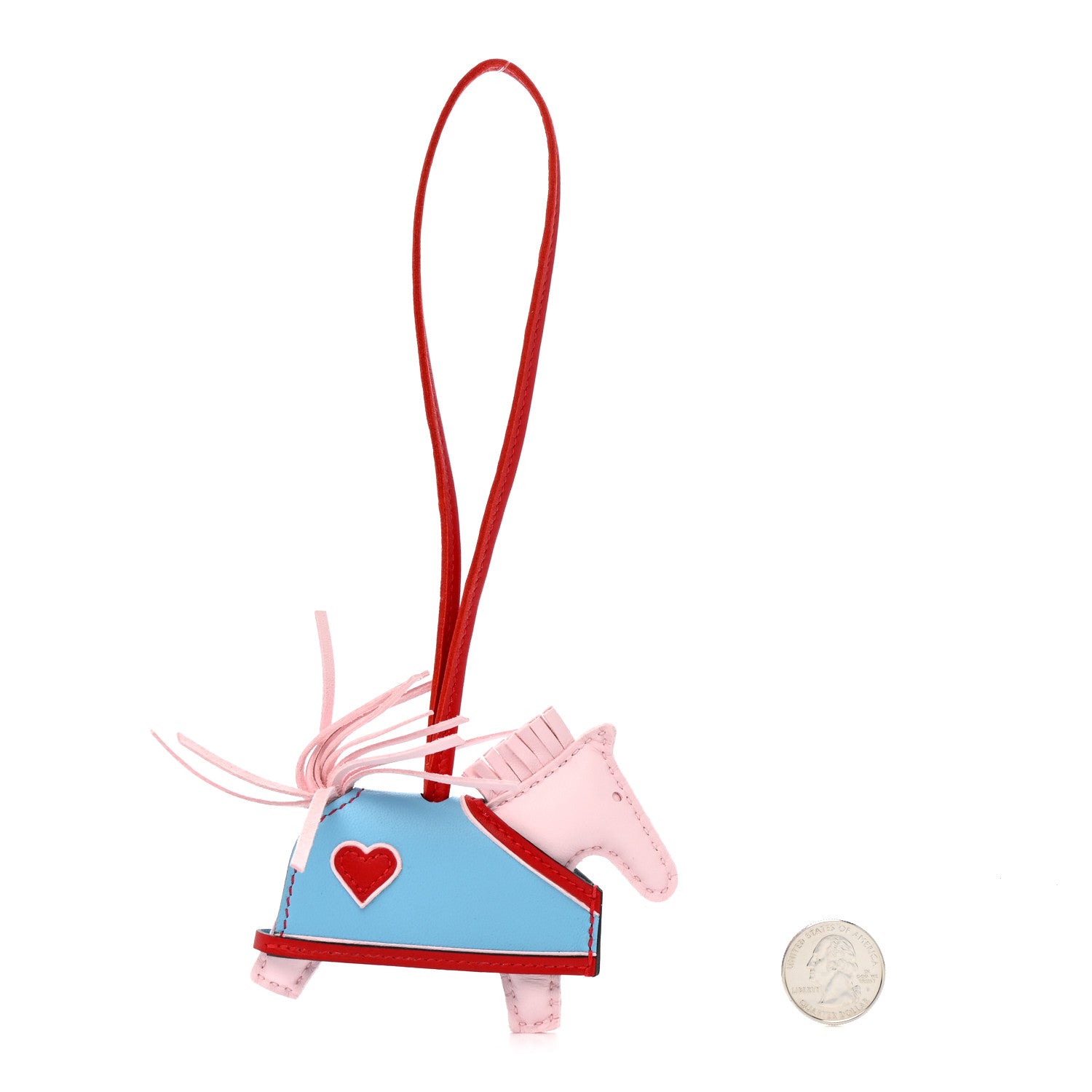 Hermes Milo Lambskin Grigri Rodeo Robeo Coeur Bag Charm PM Rose Darling Rouge Radieux Celeste 2 of 5