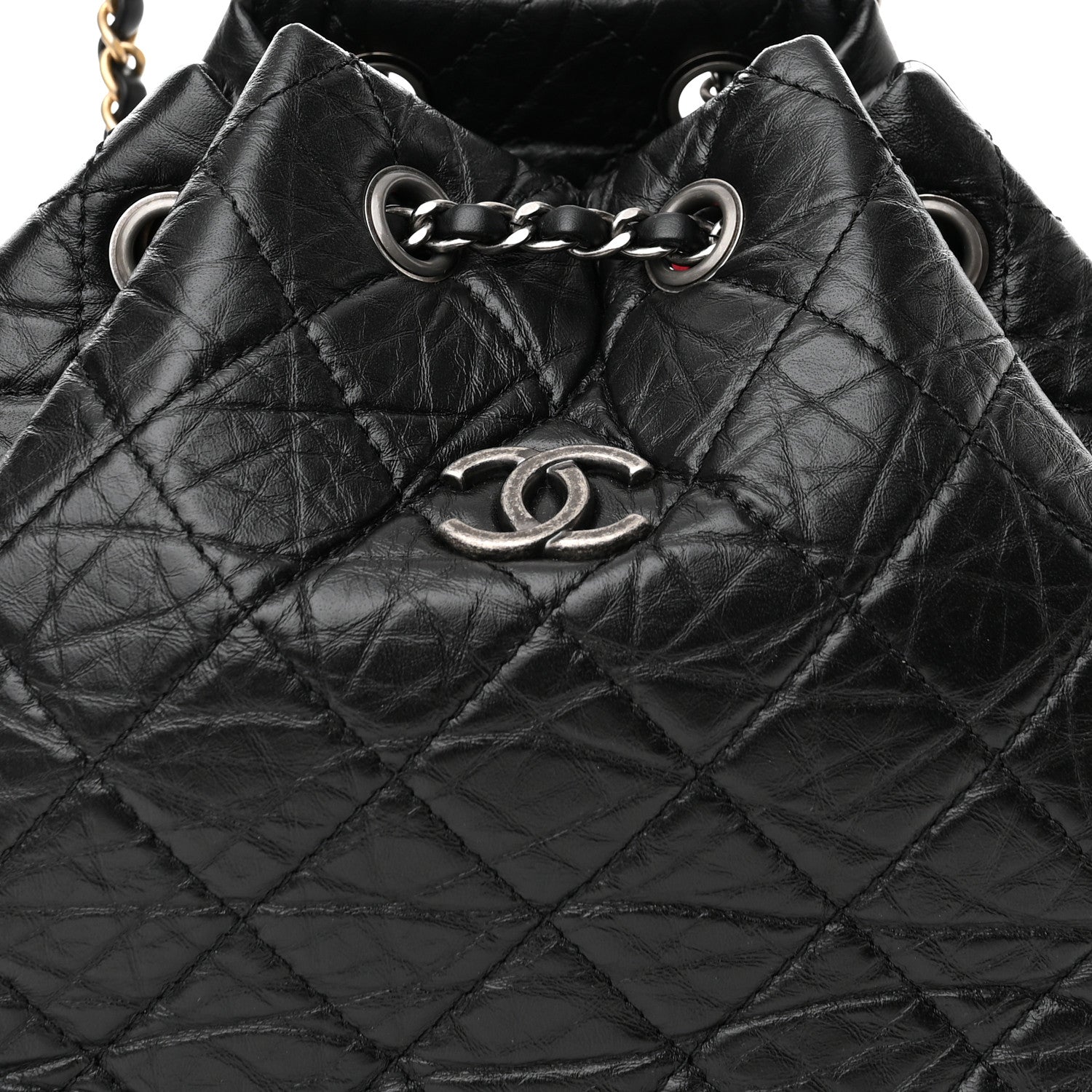 Chanel Aged Calfskin Quilted Small Gabrielle Backpack Black 8 of 10