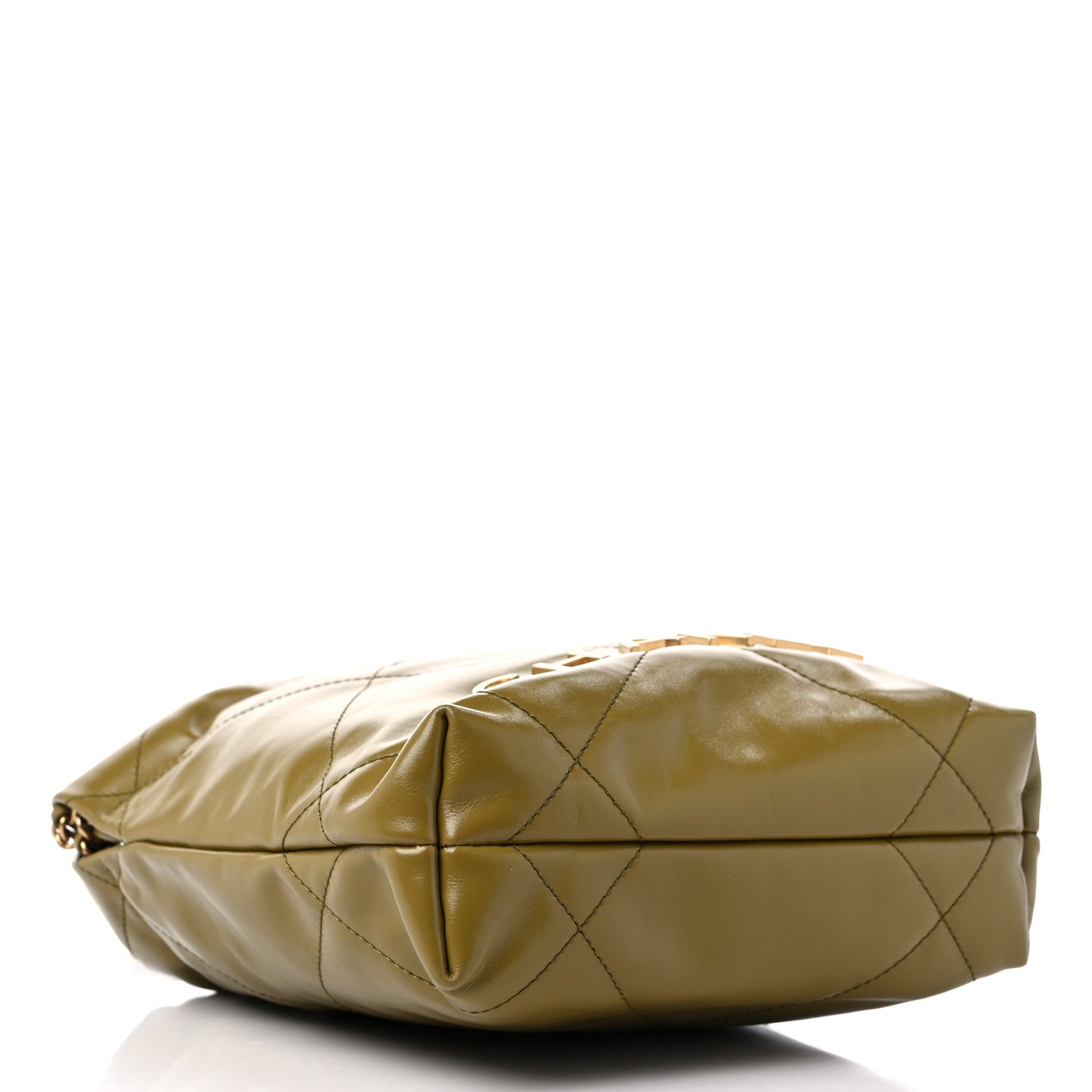 Shiny Calfskin Quilted Mini Chanel 22 Green