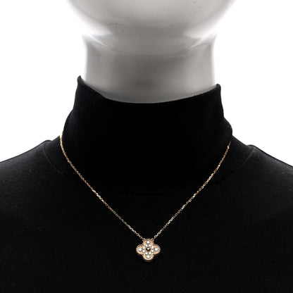 Van Cleef & Arpels 18K Rose Gold Diamond Vintage Alhambra Pendant Necklace 3 of 4