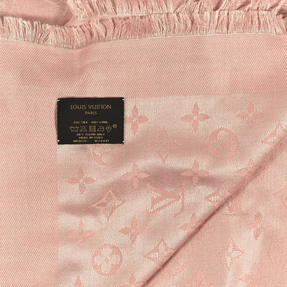 Louis Vuitton Silk Wool Monogram Shawl Rose 4 of 6