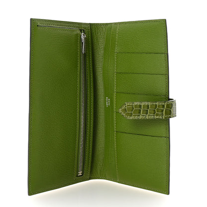 Hermes Shiny Alligator Bearn Wallet Cactus 5 of 8