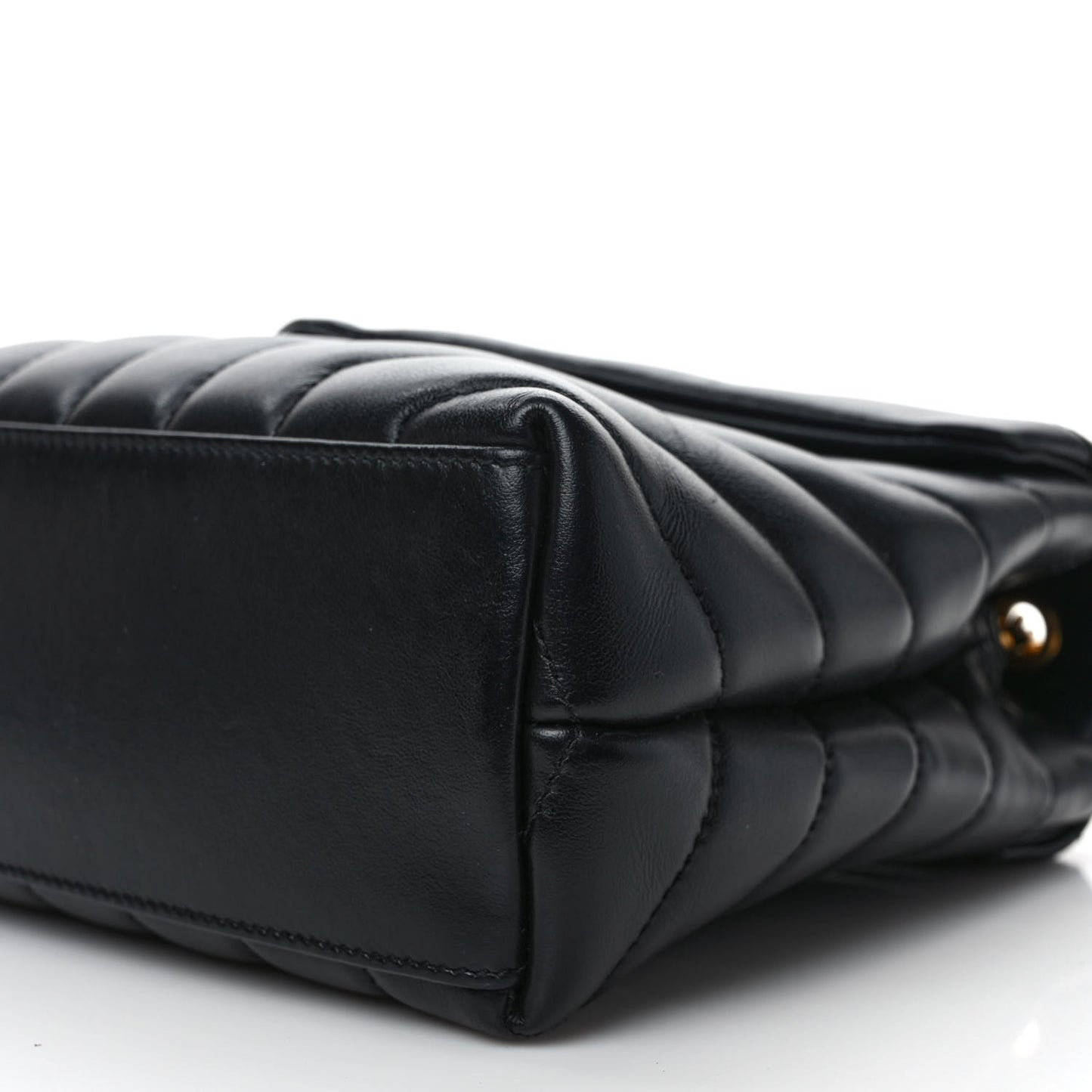Calfskin Y Quilted Monogram Small Loulou Chain Satchel Black