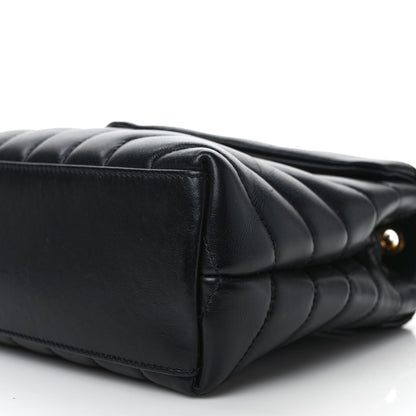 Saint Laurent Calfskin Y Quilted Monogram Small Loulou Chain Satchel Black 10 of 11