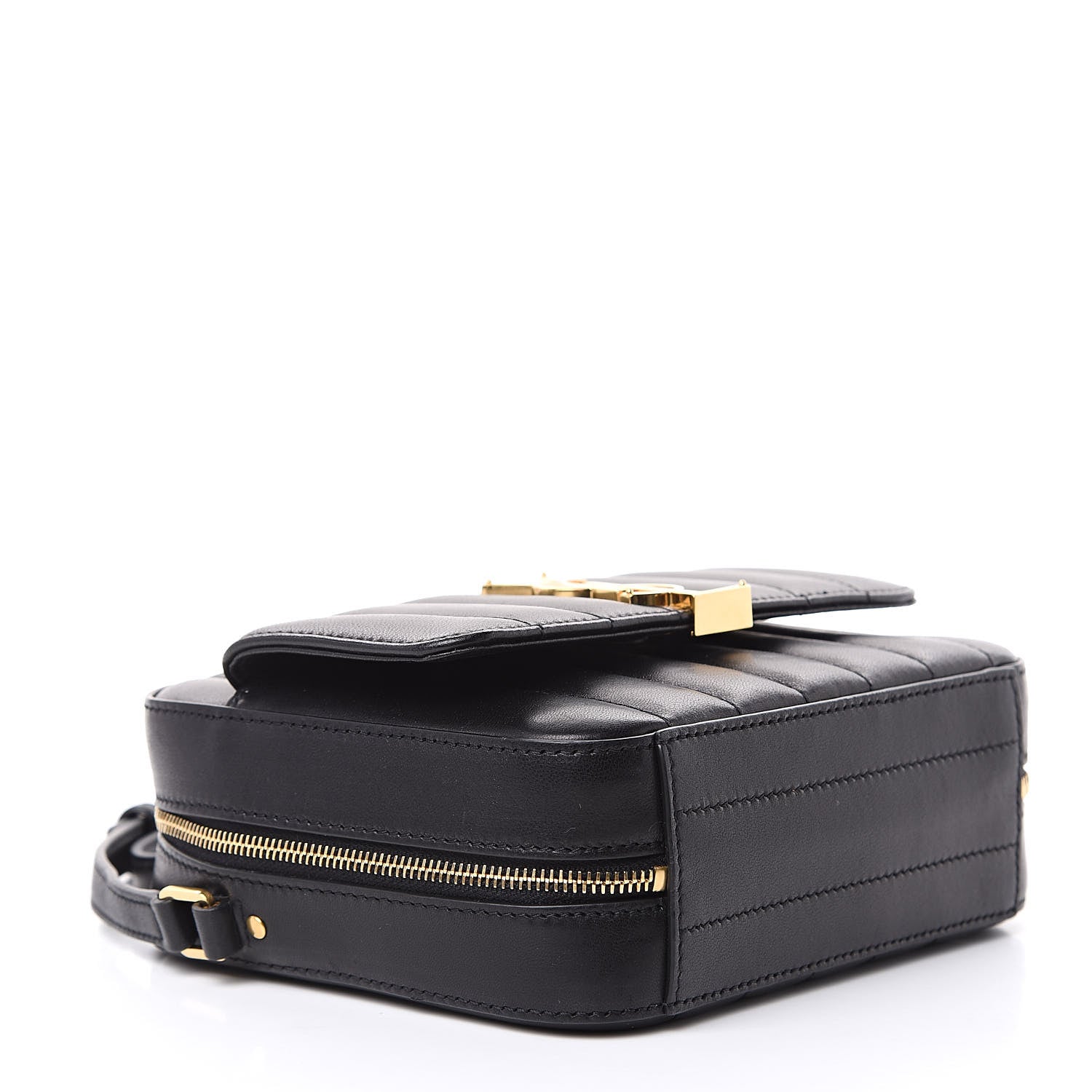 Saint Laurent Lambskin Matelasse Monogram Vicky Camera Bag Black 4 of 10