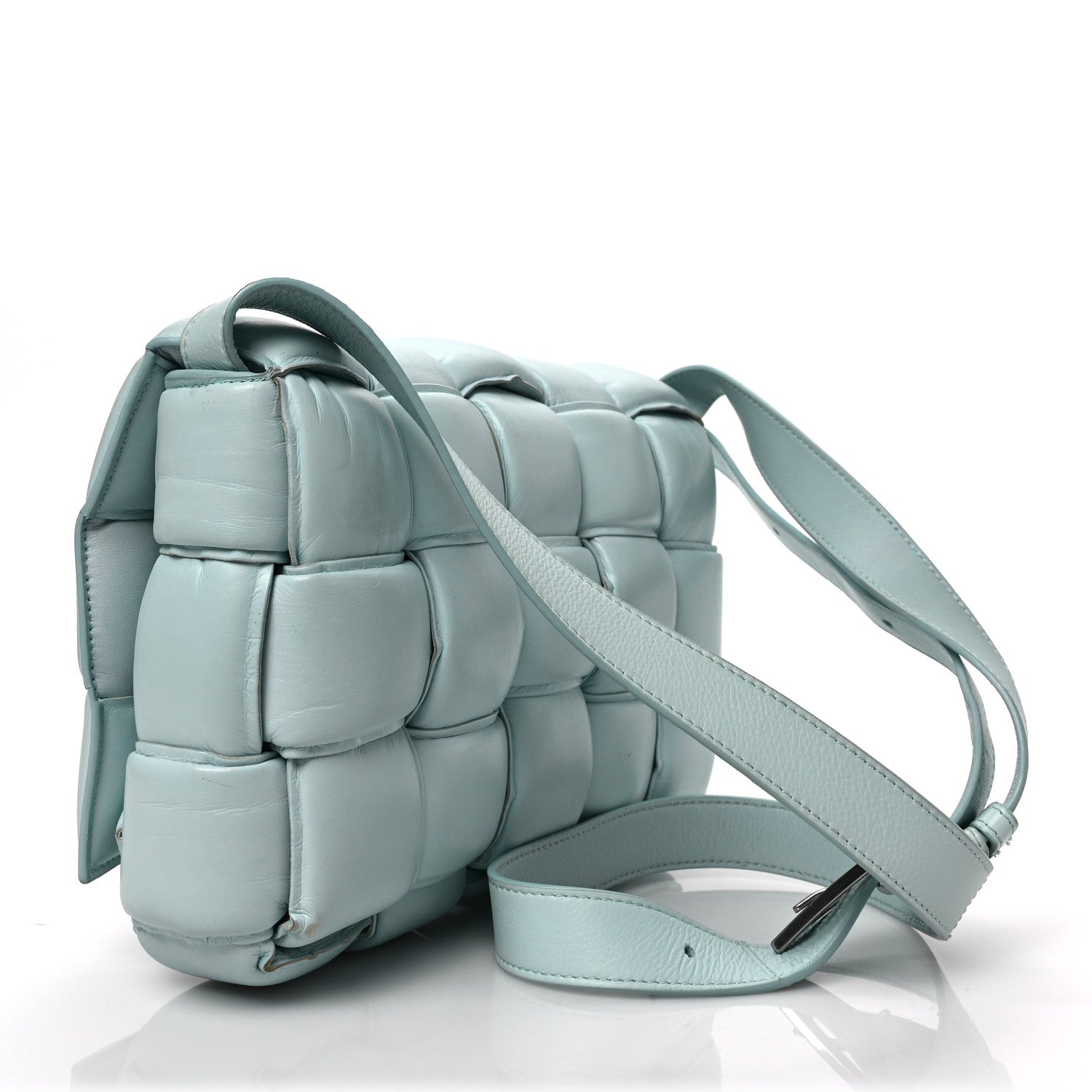 Bottega Veneta Paper Calfskin Maxi Intreccio Padded Cassette Crossbody Bag Spearmint 3 of 11