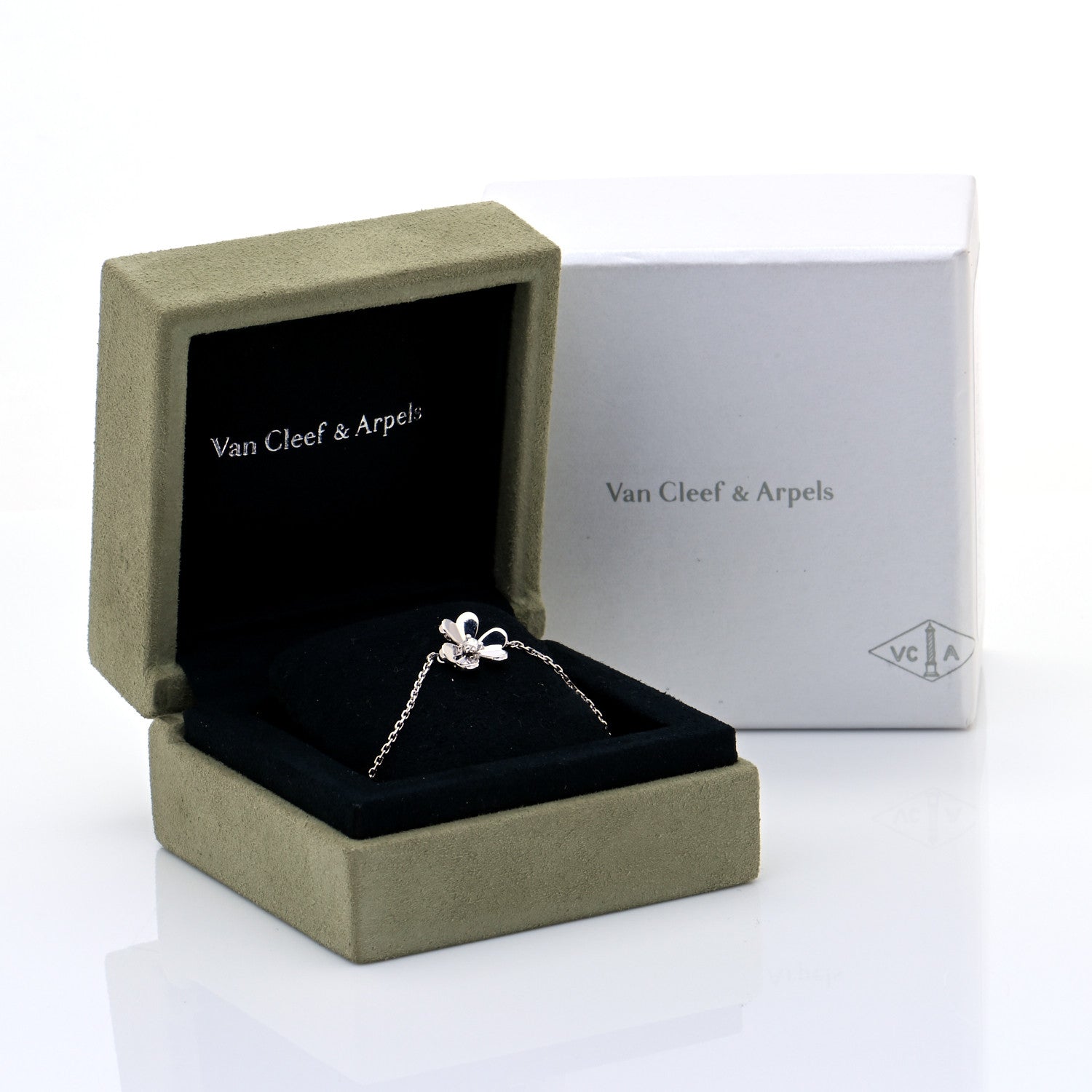 Van Cleef & Arpels 18K White Gold Diamond Mini Frivole Bracelet 7 of 7