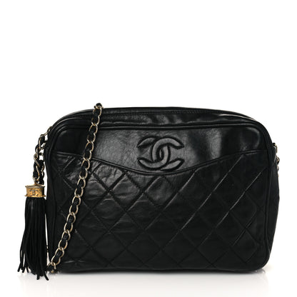 Chanel Lambskin Quilted Tassel Camera Case Black 1 of 12