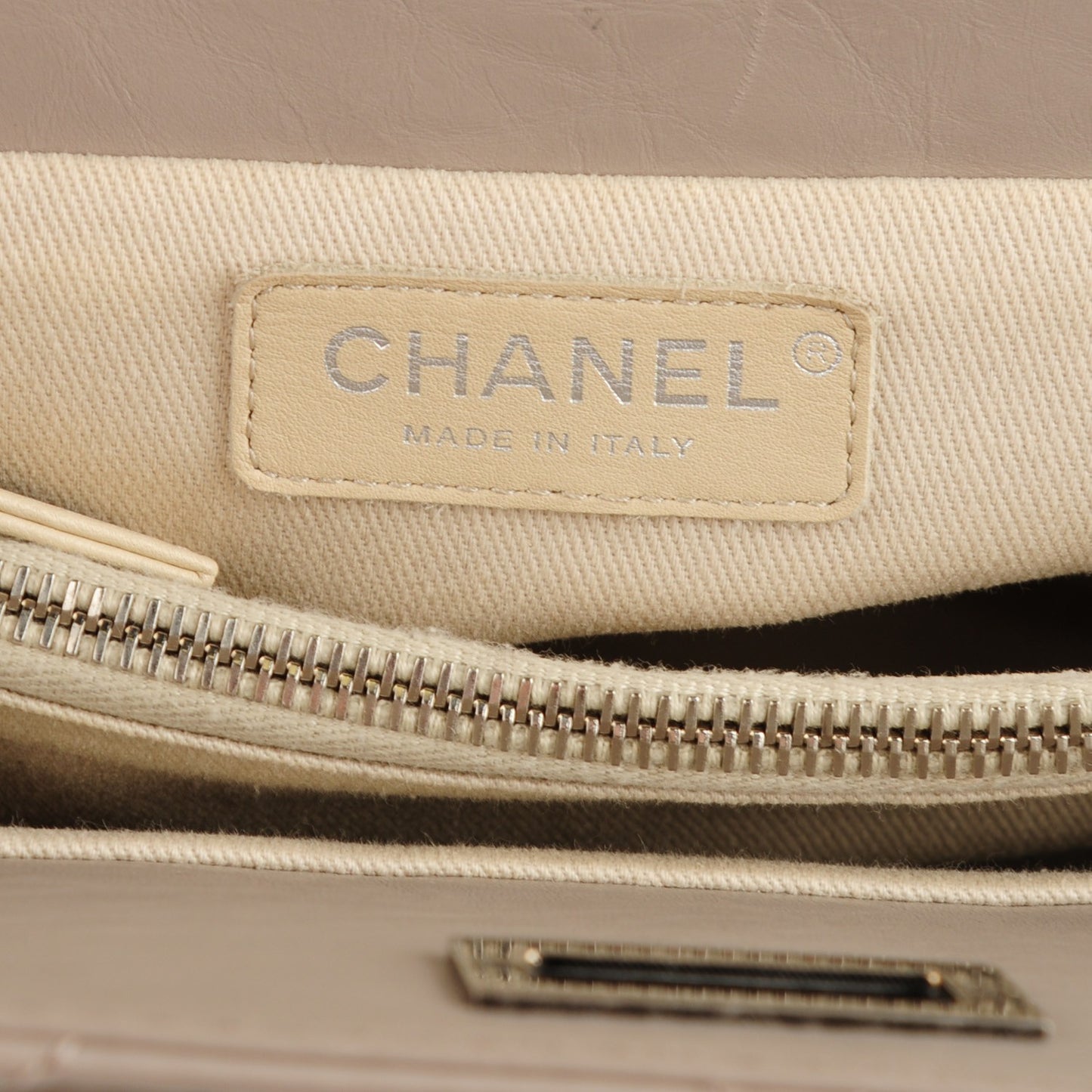 Aged Calfskin Quilted Reissue 2.55 Tote Light Grey