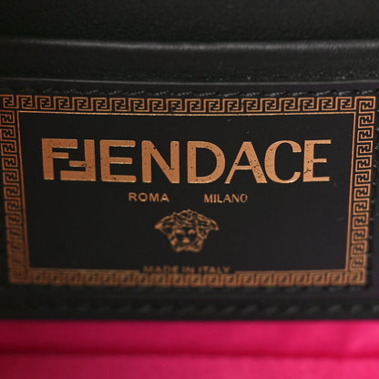 Fendi X VERSACE Vitello Seta Fendace Mini Brooch Baguette Black 6 of 10