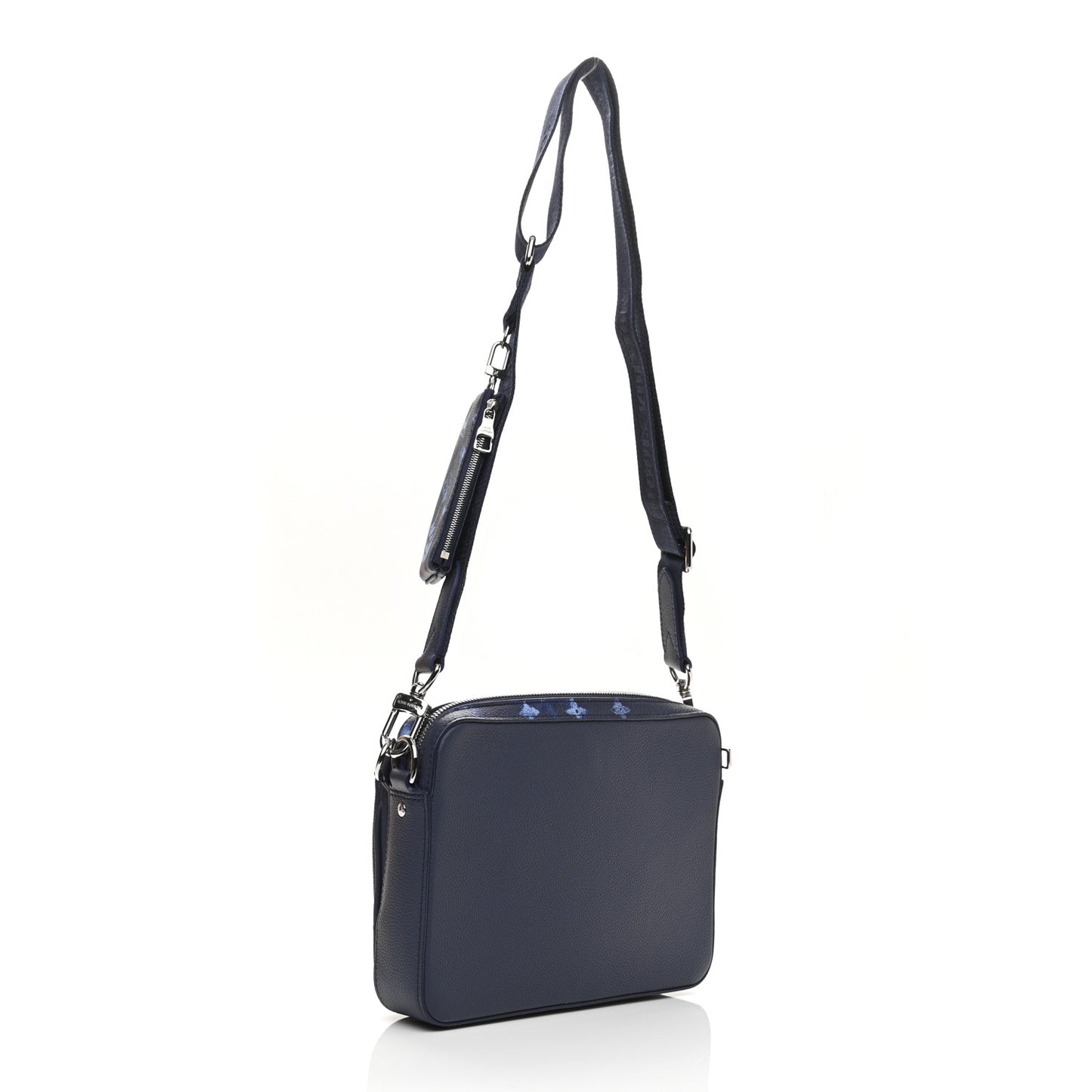 Monogram Ink Watercolor Trio Messenger Bag Blue