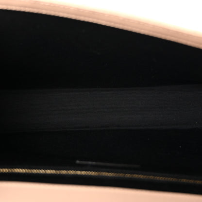 Saint Laurent Grain De Poudre Mixed Matelasse Large Triquilt Monogram Satchel Dark Beige 5 of 11