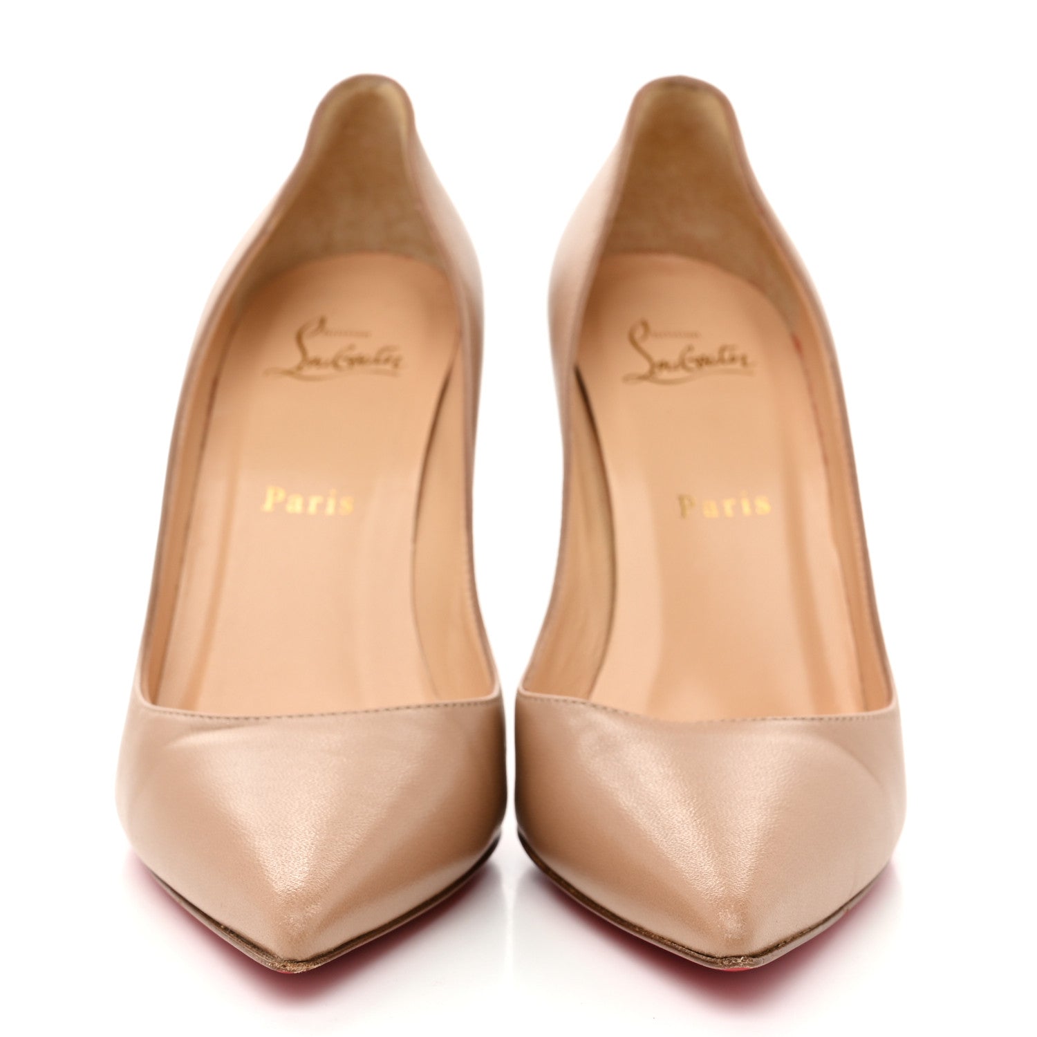 Christian Louboutin Nappa Apostrophy 100 Pumps 38 Nude 3 of 9
