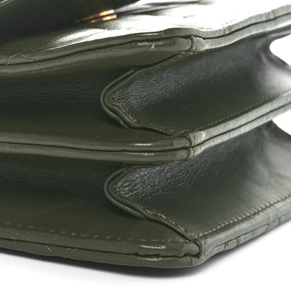 Chanel Lambskin Quilted Chain Top Handle Clutch With Chain Khaki 10 of 11