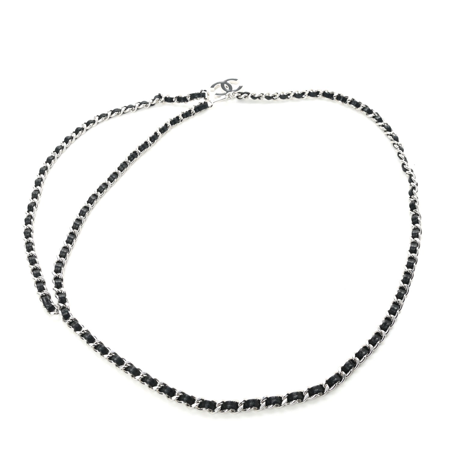 Chanel Lambskin Enamel CC Chain Belt Black Silver 2 of 4