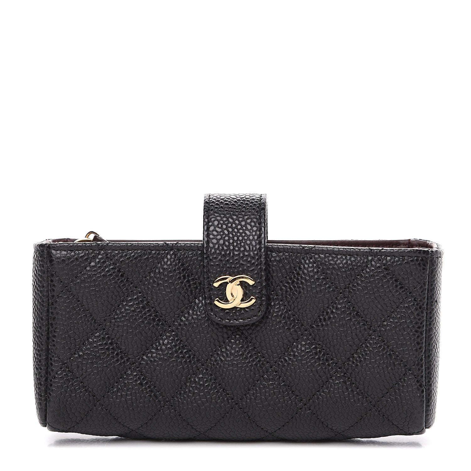 Chanel Caviar Quilted Mini Phone Holder Clutch Black 1 of 7