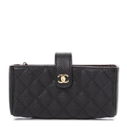 Chanel Caviar Quilted Mini Phone Holder Clutch Black 1 of 7