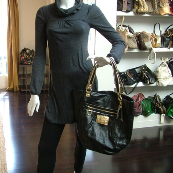 COACHLeatherPoppyBellaToteBlack