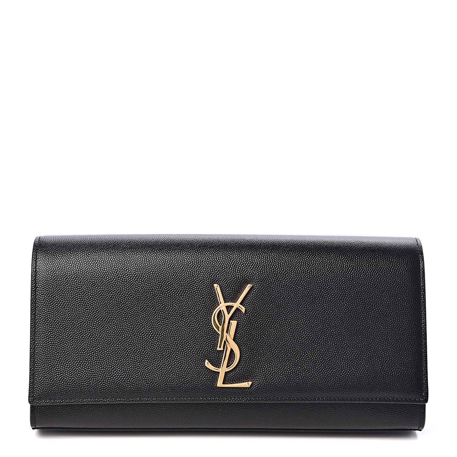 Saint Laurent Grain De Poudre Monogram Cassandre Clutch Black 1 of 8