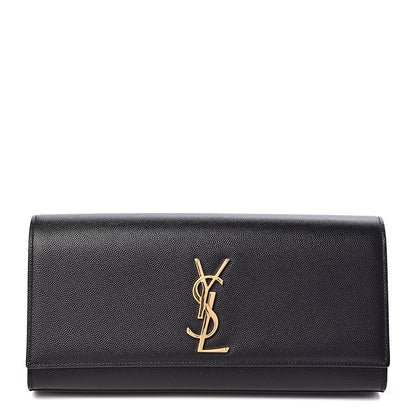 Saint Laurent Grain De Poudre Monogram Cassandre Clutch Black 1 of 8