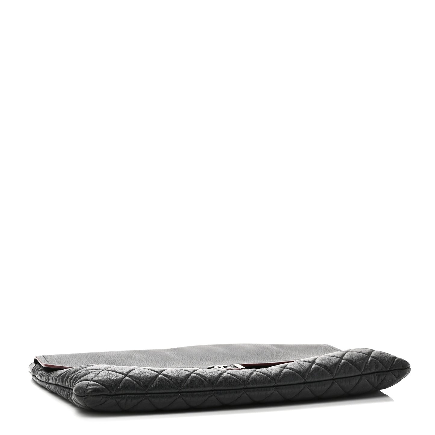 Grained Calfskin Quilted Large Archi Chic Cosmetic Case Navy
