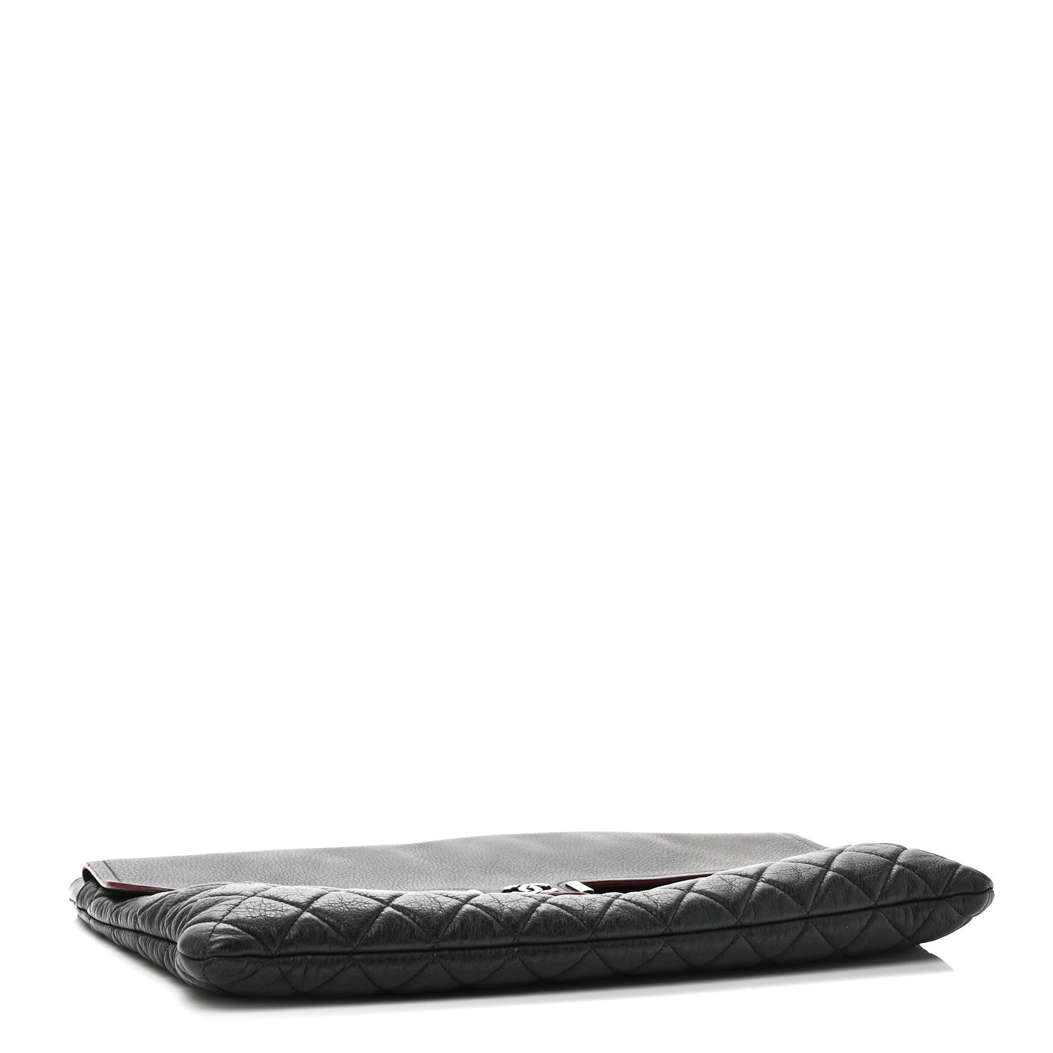 Chanel Grained Calfskin Quilted Large Archi Chic Cosmetic Case Navy 4 of 10