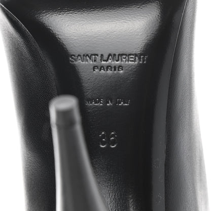 Saint Laurent Calfskin Kiki Pointed Toe Bow Ankle Boots 36 Black 6 of 10