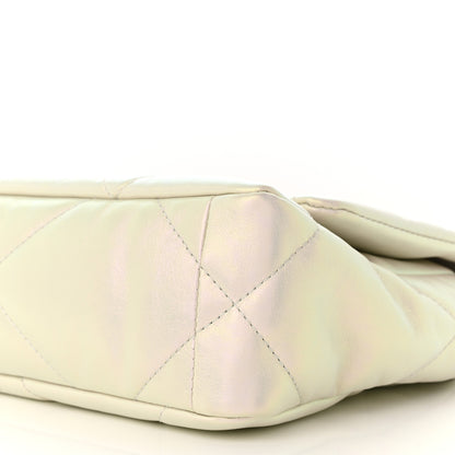 Chanel Iridescent Calfskin Quilted Medium Chanel 19 Flap White 10 of 11