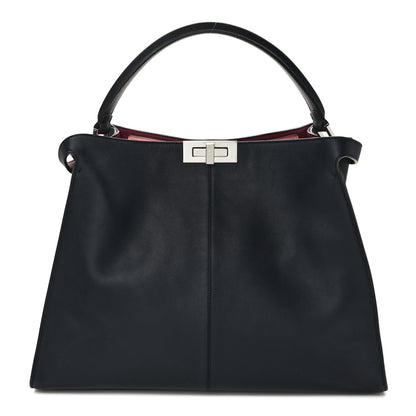 Fendi Vitello Seta Century Large Peekaboo X-Lite Black Notte Flamingo 1 of 16