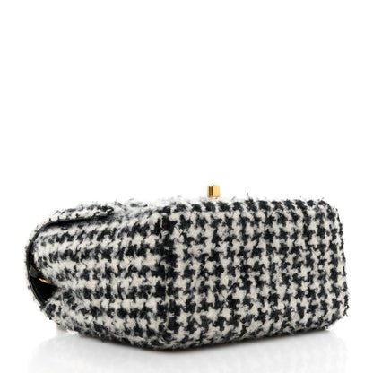 Chanel Tweed Houndstooth Quilted Mini Square Flap White Black 4 of 11