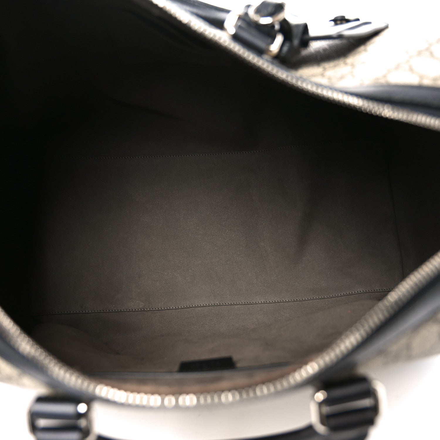 Gucci GG Supreme Monogram Selleria Calfskin Medium Duffle Beige Ebony Black 4 of 10