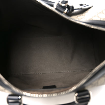 Gucci GG Supreme Monogram Selleria Calfskin Medium Duffle Beige Ebony Black 4 of 10
