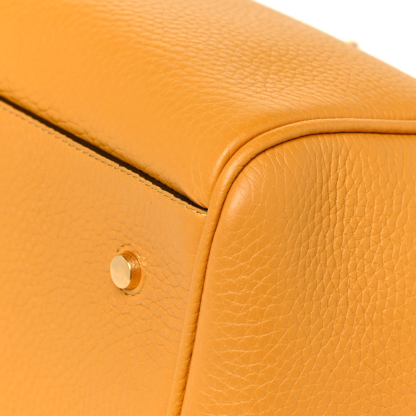 Heavy Grain Calfskin Small Belted Bayswater Tote Deep Amber