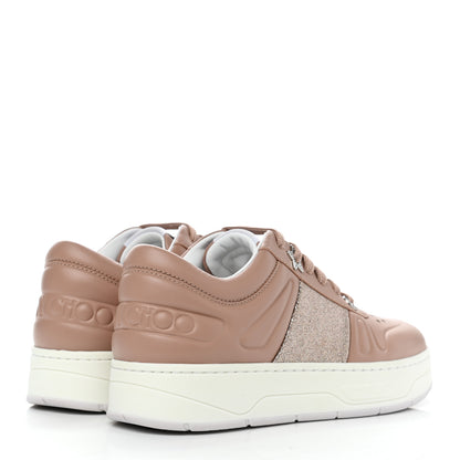 Jimmy Choo Calfskin Glitter Hawaii Sneakers 37 Ballet Pink 4 of 9