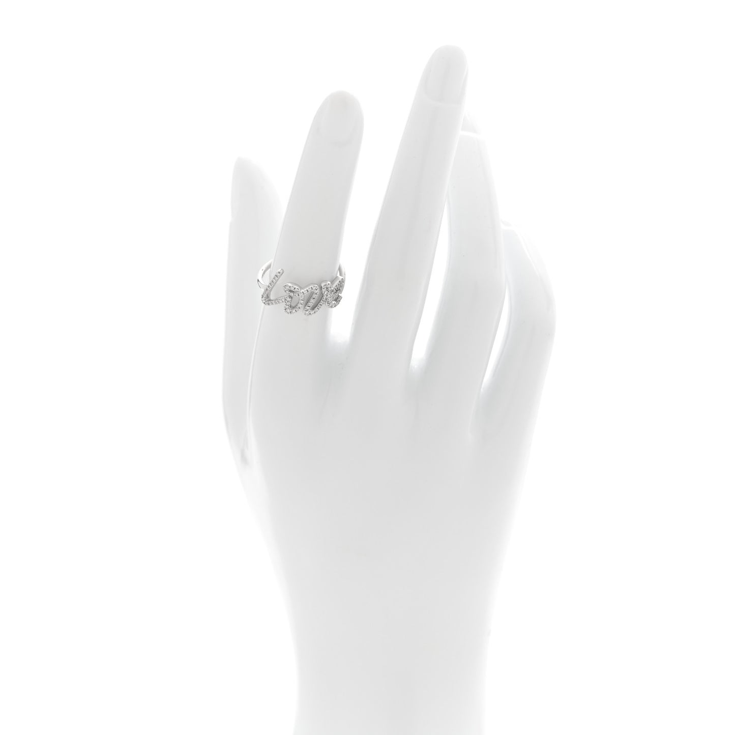 18K White Gold Diamond Paloma's Graffiti Love Ring 53 6.25