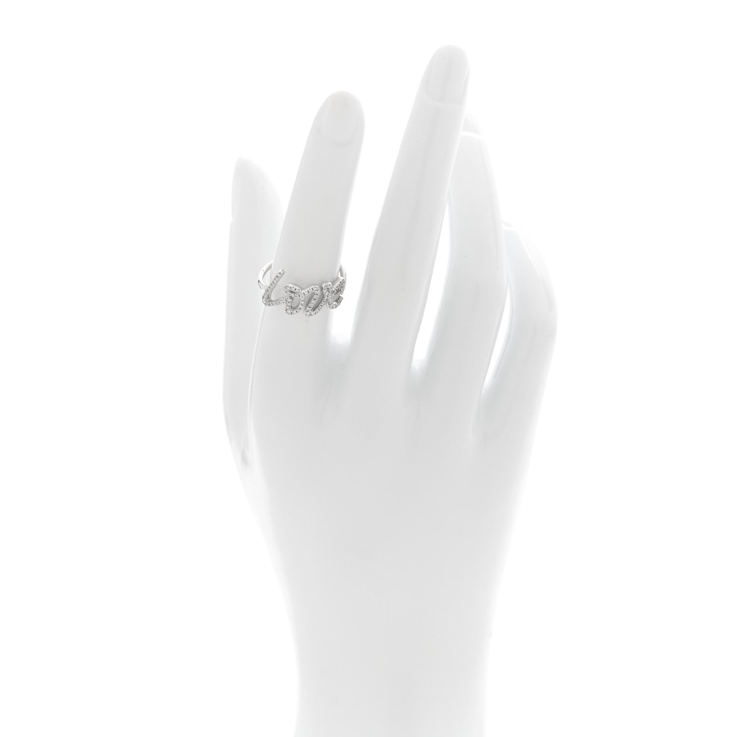 Tiffany 18K White Gold Diamond Paloma's Graffiti Love Ring 53 6.25 2 of 5