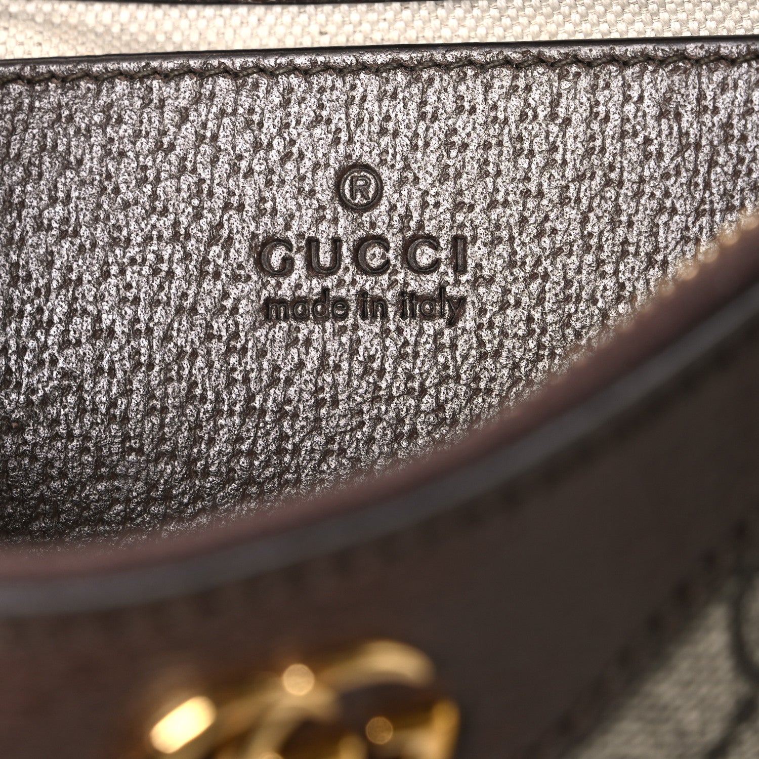 Gucci GG Supreme Monogram Textured Dollar Calfskin Small Ophidia Hobo Beige Ebony New Acero 6 of 10