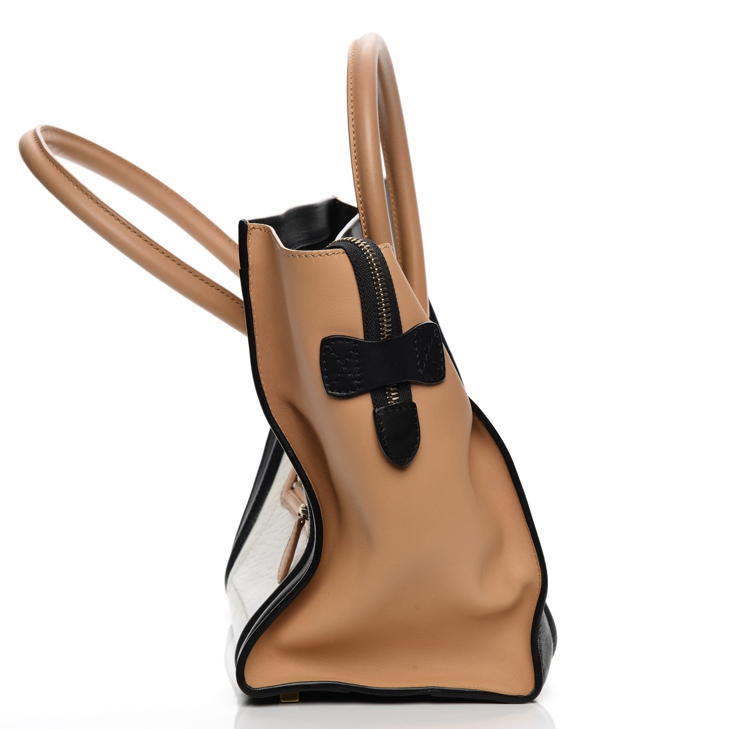 Shrunken Lambskin Mini Tri-Color Luggage White