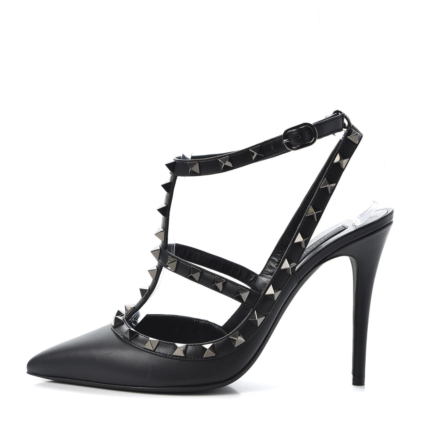 Nappa Rockstud Ankle Strap Pumps 39 Black