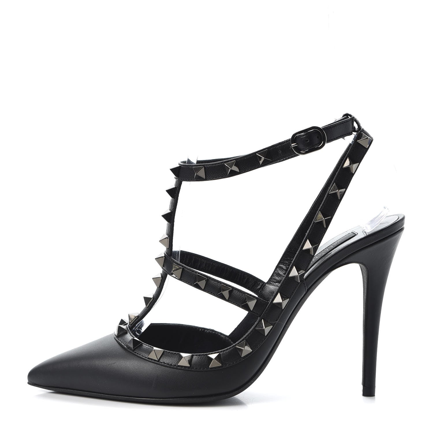 Valentino Garavani Nappa Rockstud Ankle Strap Pumps 39 Black 1 of 9