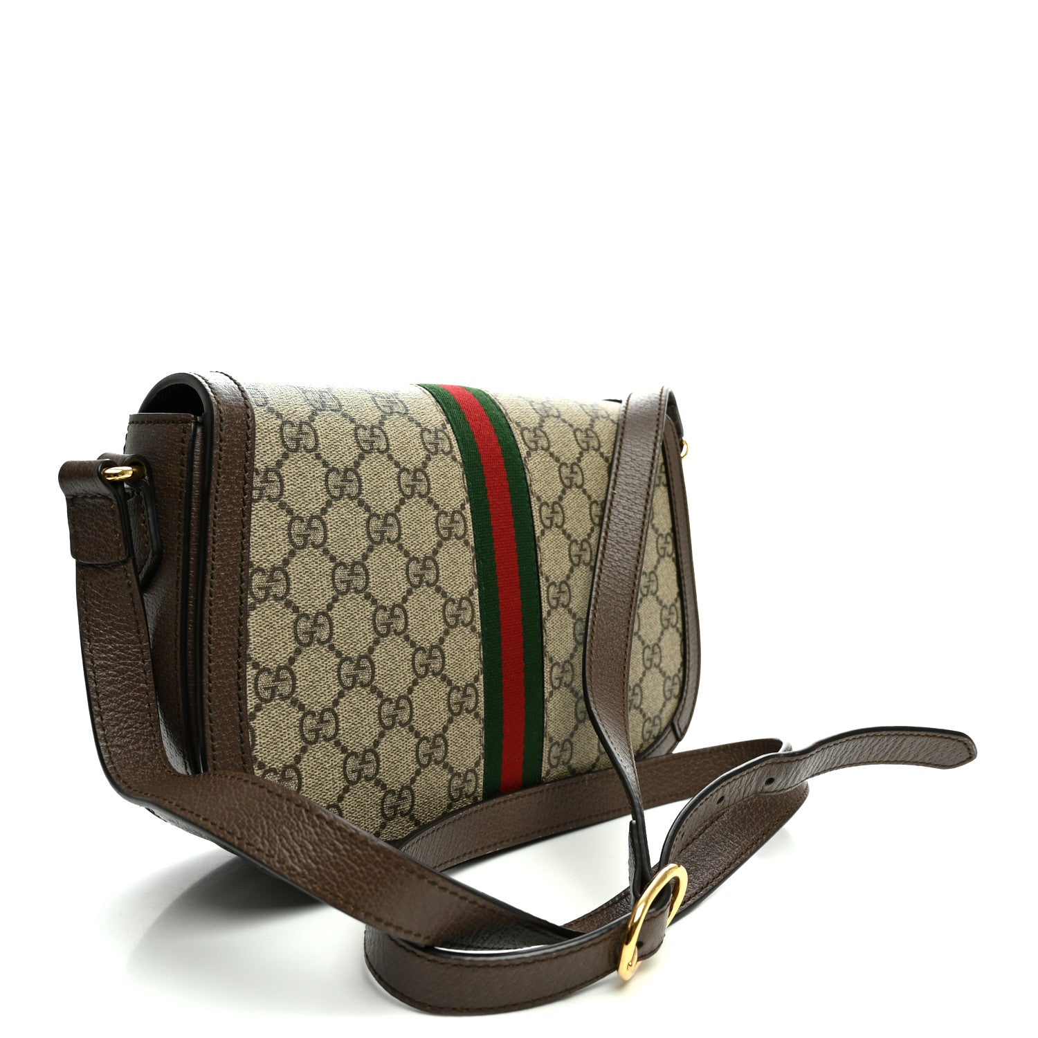Gucci GG Supreme Monogram Web Small Ophidia Flap Messenger Bag Brown 3 of 11