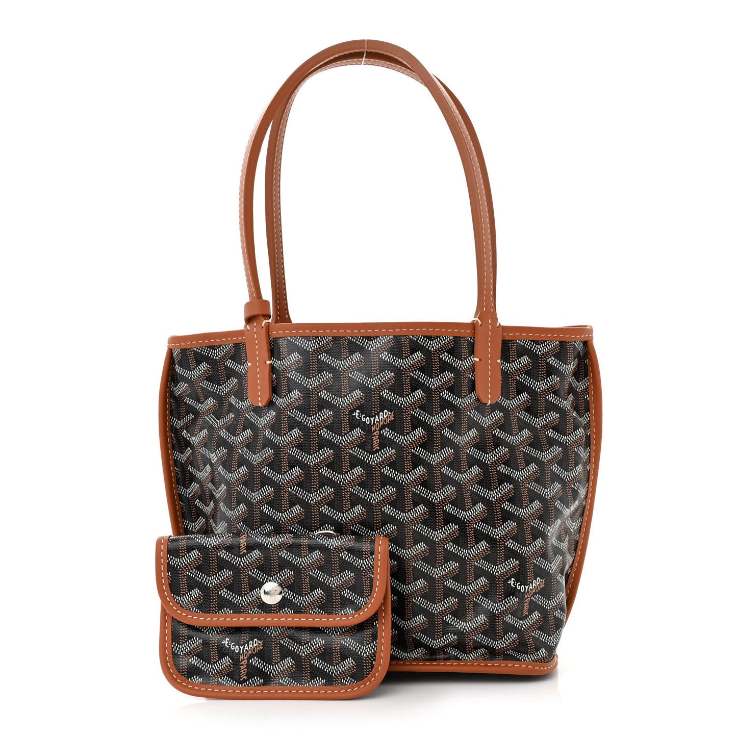 Goyardine Reversible Mini Anjou Black Gold