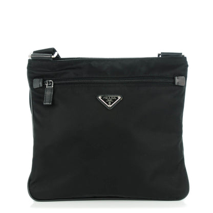 Prada Nylon Saffiano Flat Messenger Bag Black 1 of 9
