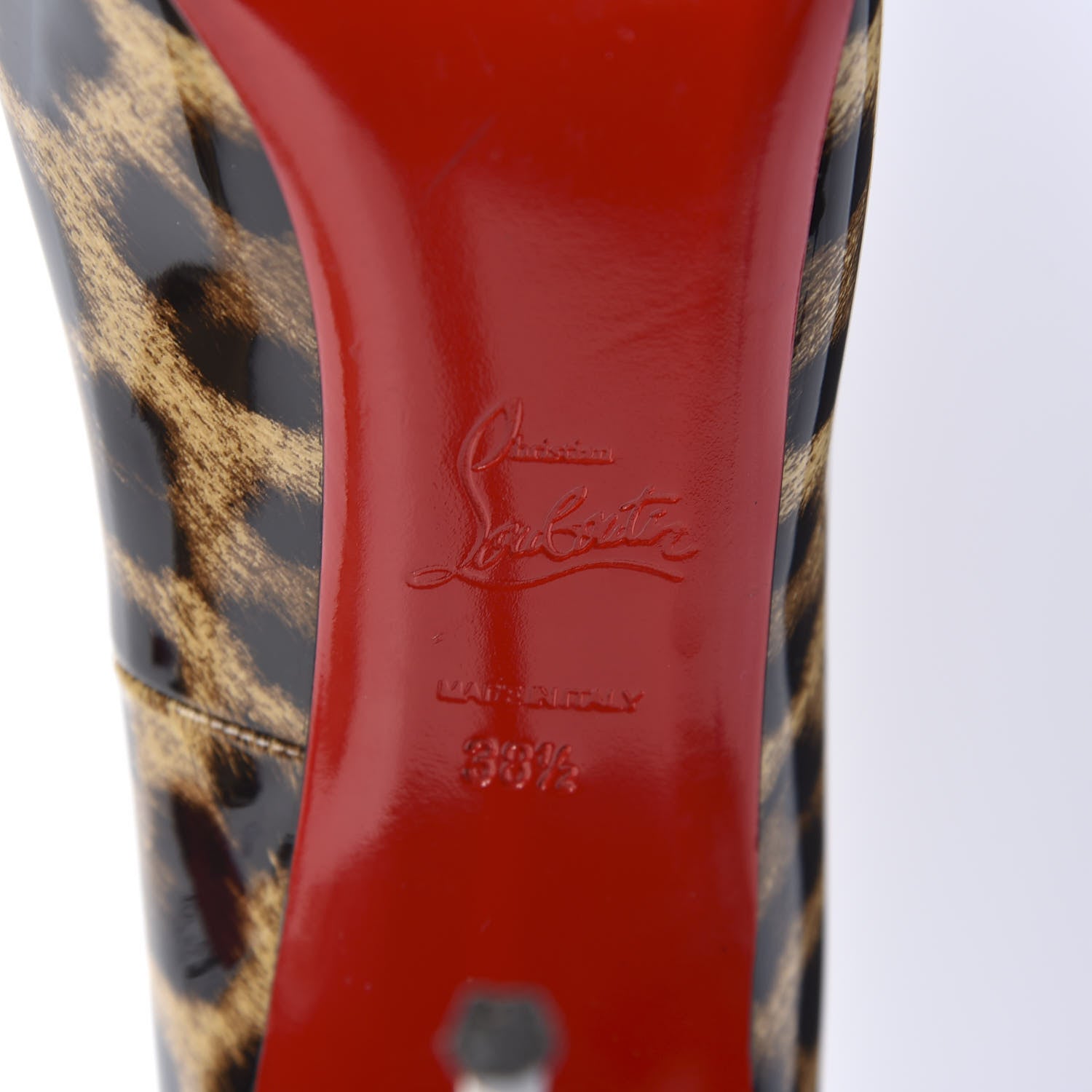 Christian Louboutin Patent Leopard New Very Prive 120 Pumps 38.5 Black 8 of 8