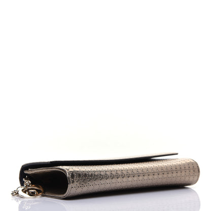 Christian Dior Metallic Patent Micro-Cannage Lady Dior Croisiere Chain Wallet Champagne 4 of 11