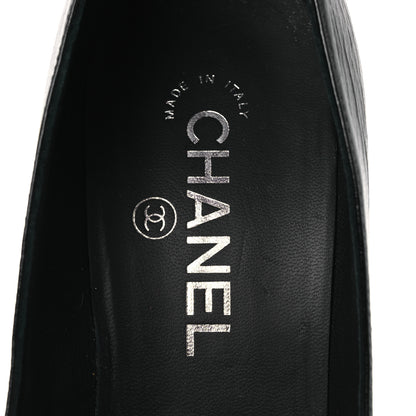 Chanel Crumpled Calfskin Knotted Heel Cap Toe Pumps 39.5 Black 9 of 14