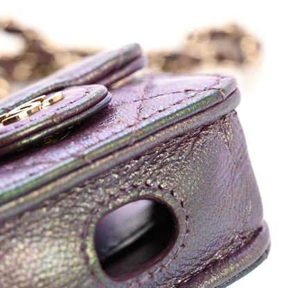 Chanel Iridescent Lambskin Quilted Airpods Pro Case Purple 16 of 16
