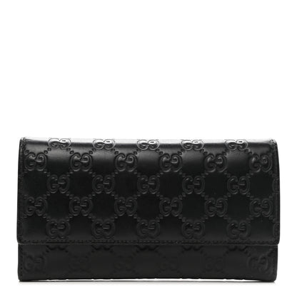 Gucci Guccissima Continental Flap Wallet Black 1 of 8