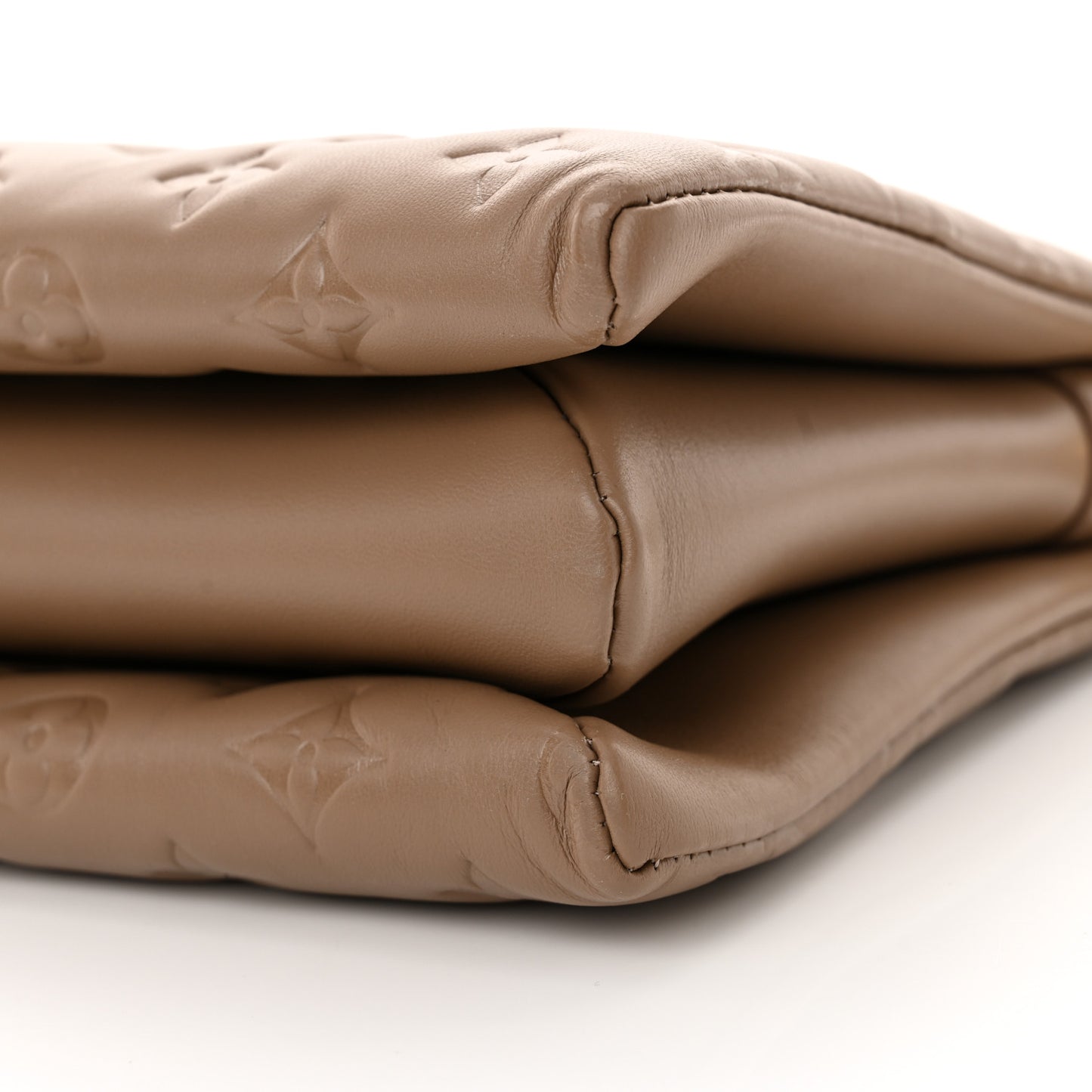 Lambskin Embossed Monogram Coussin PM Taupe